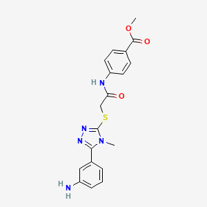 molecular formula C19H19N5O3S B3691916 methyl 4-[({[5-(3-aminophenyl)-4-methyl-4H-1,2,4-triazol-3-yl]thio}acetyl)amino]benzoate 