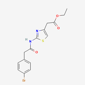 molecular formula C15H15BrN2O3S B3691934 Ethyl 2-[2-[[2-(4-bromophenyl)acetyl]amino]-1,3-thiazol-4-yl]acetate 