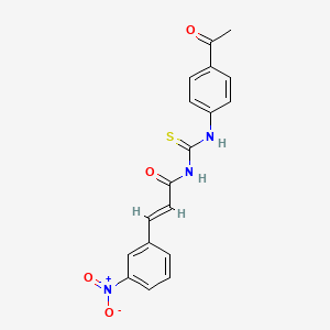 molecular formula C18H15N3O4S B3691952 N-{[(4-acetylphenyl)amino]carbonothioyl}-3-(3-nitrophenyl)acrylamide 
