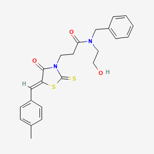 molecular formula C23H24N2O3S2 B3691955 N-benzyl-N-(2-hydroxyethyl)-3-[5-(4-methylbenzylidene)-4-oxo-2-thioxo-1,3-thiazolidin-3-yl]propanamide 