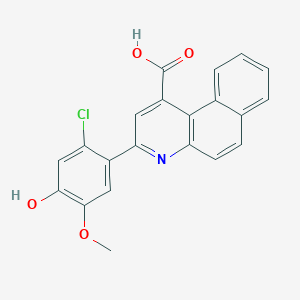 molecular formula C21H14ClNO4 B3691981 3-(2-chloro-4-hydroxy-5-methoxyphenyl)benzo[f]quinoline-1-carboxylic acid 