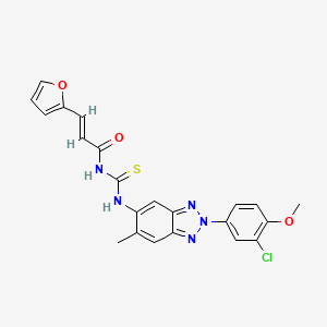 molecular formula C22H18ClN5O3S B3692000 N-({[2-(3-chloro-4-methoxyphenyl)-6-methyl-2H-1,2,3-benzotriazol-5-yl]amino}carbonothioyl)-3-(2-furyl)acrylamide 