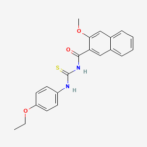 molecular formula C21H20N2O3S B3692072 N-[(4-ethoxyphenyl)carbamothioyl]-3-methoxynaphthalene-2-carboxamide 