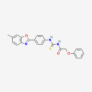 molecular formula C23H19N3O3S B3692119 N-{[4-(6-methyl-1,3-benzoxazol-2-yl)phenyl]carbamothioyl}-2-phenoxyacetamide 