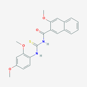 molecular formula C21H20N2O4S B3692153 N-[(2,4-dimethoxyphenyl)carbamothioyl]-3-methoxynaphthalene-2-carboxamide 