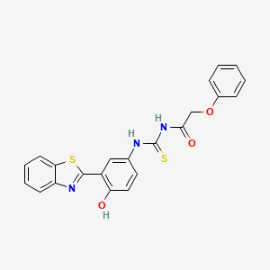 molecular formula C22H17N3O3S2 B3692171 N-[[3-(1,3-benzothiazol-2-yl)-4-hydroxyphenyl]carbamothioyl]-2-phenoxyacetamide CAS No. 430446-47-2