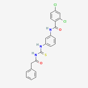 molecular formula C22H17Cl2N3O2S B3692201 2,4-dichloro-N-(3-{[(phenylacetyl)carbamothioyl]amino}phenyl)benzamide CAS No. 6622-33-9