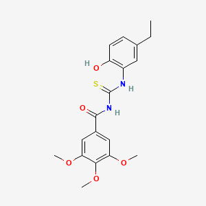 molecular formula C19H22N2O5S B3692239 N-{[(5-ethyl-2-hydroxyphenyl)amino]carbonothioyl}-3,4,5-trimethoxybenzamide 