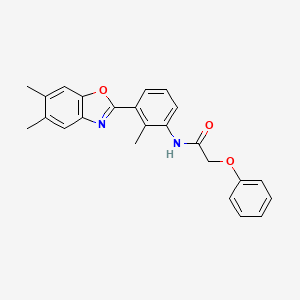 molecular formula C24H22N2O3 B3692384 N-[3-(5,6-dimethyl-1,3-benzoxazol-2-yl)-2-methylphenyl]-2-phenoxyacetamide 
