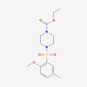 molecular formula C15H22N2O5S B369245 Piperazine-1-carboxylic acid, 4-(2-methoxy-5-methylbenzenesulfonyl)-, ethyl ester CAS No. 681852-57-3