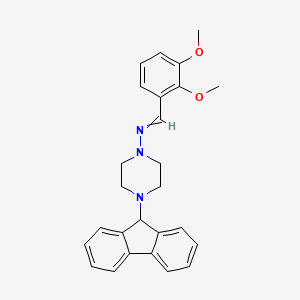 molecular formula C26H27N3O2 B3692493 N-(2,3-dimethoxybenzylidene)-4-(9H-fluoren-9-yl)-1-piperazinamine 