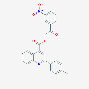 molecular formula C26H20N2O5 B3692544 2-(3-nitrophenyl)-2-oxoethyl 2-(3,4-dimethylphenyl)-4-quinolinecarboxylate 