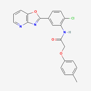 molecular formula C21H16ClN3O3 B3692545 N-(2-Chloro-5-{[1,3]oxazolo[4,5-B]pyridin-2-YL}phenyl)-2-(4-methylphenoxy)acetamide 