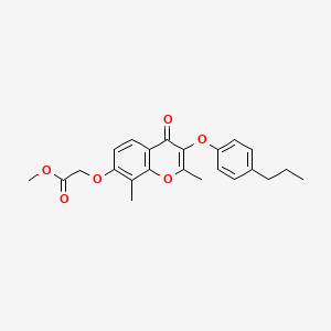 molecular formula C23H24O6 B3692578 methyl {[2,8-dimethyl-4-oxo-3-(4-propylphenoxy)-4H-chromen-7-yl]oxy}acetate 