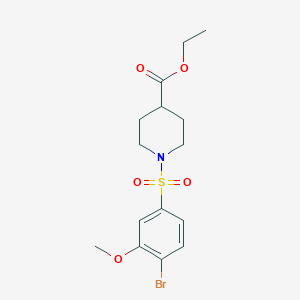 molecular formula C15H20BrNO5S B369258 Ethyl 1-(4-bromo-3-methoxybenzenesulfonyl)piperidine-4-carboxylate CAS No. 873589-30-1