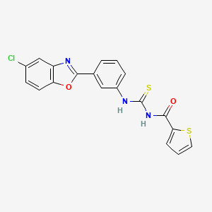 molecular formula C19H12ClN3O2S2 B3692588 N-{[3-(5-chloro-1,3-benzoxazol-2-yl)phenyl]carbamothioyl}thiophene-2-carboxamide CAS No. 347331-73-1
