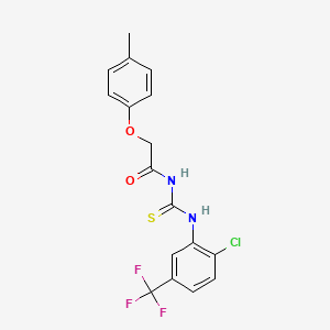molecular formula C17H14ClF3N2O2S B3692608 N-({[2-chloro-5-(trifluoromethyl)phenyl]amino}carbonothioyl)-2-(4-methylphenoxy)acetamide 