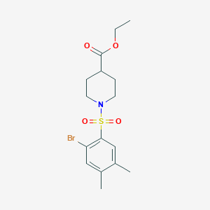 molecular formula C16H22BrNO4S B369263 Ethyl 1-(2-bromo-4,5-dimethylbenzenesulfonyl)piperidine-4-carboxylate CAS No. 873589-36-7