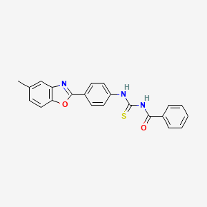 molecular formula C22H17N3O2S B3692660 N-{[4-(5-methyl-1,3-benzoxazol-2-yl)phenyl]carbamothioyl}benzamide 