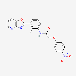 molecular formula C21H16N4O5 B3692693 N-[2-methyl-3-([1,3]oxazolo[4,5-b]pyridin-2-yl)phenyl]-2-(4-nitrophenoxy)acetamide 