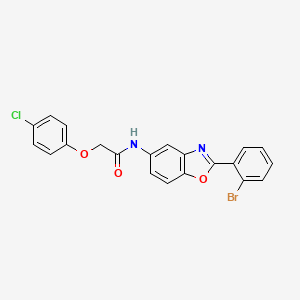 molecular formula C21H14BrClN2O3 B3692735 N-[2-(2-bromophenyl)-1,3-benzoxazol-5-yl]-2-(4-chlorophenoxy)acetamide 