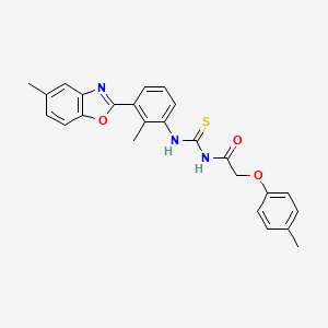 molecular formula C25H23N3O3S B3692779 N-({[2-methyl-3-(5-methyl-1,3-benzoxazol-2-yl)phenyl]amino}carbonothioyl)-2-(4-methylphenoxy)acetamide 