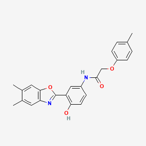molecular formula C24H22N2O4 B3692781 N-[3-(5,6-dimethyl-1,3-benzoxazol-2-yl)-4-hydroxyphenyl]-2-(4-methylphenoxy)acetamide 