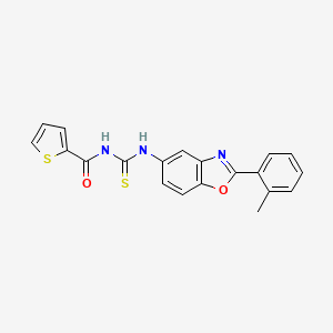 molecular formula C20H15N3O2S2 B3692831 N-{[2-(2-methylphenyl)-1,3-benzoxazol-5-yl]carbamothioyl}thiophene-2-carboxamide 