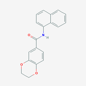 molecular formula C19H15NO3 B3692856 N-naphthalen-1-yl-2,3-dihydro-1,4-benzodioxine-6-carboxamide 