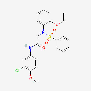 molecular formula C23H23ClN2O5S B3692864 N-(3-CHLORO-4-METHOXYPHENYL)-2-[N-(2-ETHOXYPHENYL)BENZENESULFONAMIDO]ACETAMIDE 
