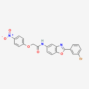 molecular formula C21H14BrN3O5 B3692898 N-[2-(3-bromophenyl)-1,3-benzoxazol-5-yl]-2-(4-nitrophenoxy)acetamide 