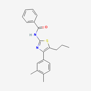 molecular formula C21H22N2OS B3692911 N-[4-(3,4-dimethylphenyl)-5-propyl-1,3-thiazol-2-yl]benzamide 