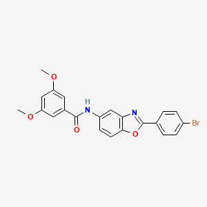 molecular formula C22H17BrN2O4 B3692956 N-[2-(4-bromophenyl)-1,3-benzoxazol-5-yl]-3,5-dimethoxybenzamide 