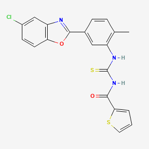 molecular formula C20H14ClN3O2S2 B3692992 N-{[5-(5-chloro-1,3-benzoxazol-2-yl)-2-methylphenyl]carbamothioyl}thiophene-2-carboxamide 