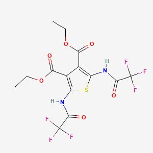 molecular formula C14H12F6N2O6S B3693032 DIETHYL 2,5-BIS[(2,2,2-TRIFLUOROACETYL)AMINO]-3,4-THIOPHENEDICARBOXYLATE 
