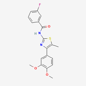 molecular formula C19H17FN2O3S B3693061 N-[4-(3,4-dimethoxyphenyl)-5-methyl-1,3-thiazol-2-yl]-3-fluorobenzamide 