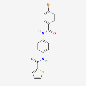 molecular formula C18H13BrN2O2S B3693150 N-[4-(4-BROMOBENZAMIDO)PHENYL]THIOPHENE-2-CARBOXAMIDE 