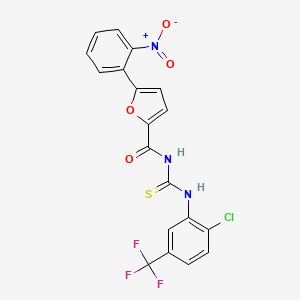 molecular formula C19H11ClF3N3O4S B3693151 N-{[2-chloro-5-(trifluoromethyl)phenyl]carbamothioyl}-5-(2-nitrophenyl)furan-2-carboxamide 