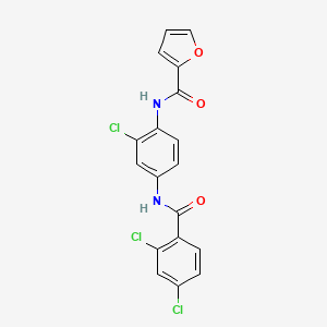 molecular formula C18H11Cl3N2O3 B3693152 N-[2-chloro-4-[(2,4-dichlorobenzoyl)amino]phenyl]furan-2-carboxamide 