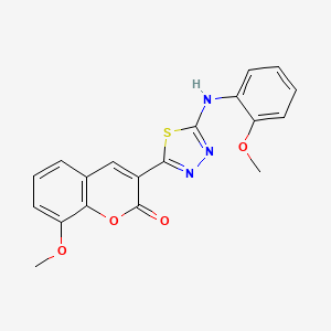 molecular formula C19H15N3O4S B3693217 8-methoxy-3-{5-[(2-methoxyphenyl)amino]-1,3,4-thiadiazol-2-yl}-2H-chromen-2-one 