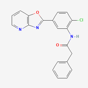 molecular formula C20H14ClN3O2 B3693248 N-[2-chloro-5-([1,3]oxazolo[4,5-b]pyridin-2-yl)phenyl]-2-phenylacetamide 