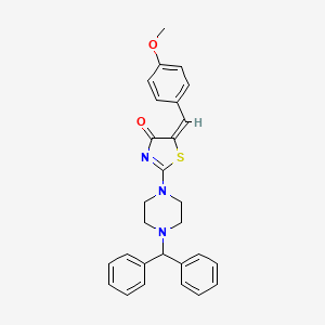 molecular formula C28H27N3O2S B3693297 (5E)-2-(4-benzhydrylpiperazin-1-yl)-5-[(4-methoxyphenyl)methylidene]-1,3-thiazol-4-one 