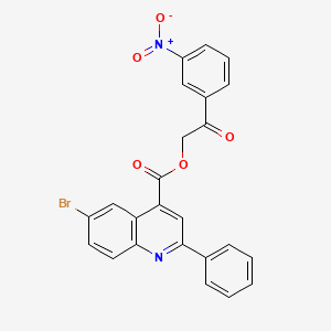 molecular formula C24H15BrN2O5 B3693301 2-(3-Nitrophenyl)-2-oxoethyl 6-bromo-2-phenylquinoline-4-carboxylate CAS No. 355419-67-9