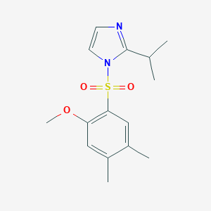 molecular formula C15H20N2O3S B369339 2-isopropyl-1-((2-methoxy-4,5-dimethylphenyl)sulfonyl)-1H-imidazole CAS No. 898644-83-2