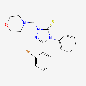 molecular formula C19H19BrN4OS B3693440 3-(2-BROMOPHENYL)-1-[(MORPHOLIN-4-YL)METHYL]-4-PHENYL-4,5-DIHYDRO-1H-1,2,4-TRIAZOLE-5-THIONE 