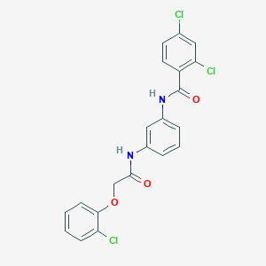 molecular formula C21H15Cl3N2O3 B3693462 2,4-dichloro-N-(3-{[(2-chlorophenoxy)acetyl]amino}phenyl)benzamide 
