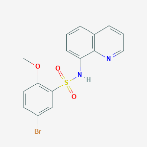 molecular formula C16H13BrN2O3S B369372 5-bromo-2-methoxy-N-(quinolin-8-yl)benzene-1-sulfonamide CAS No. 877220-23-0