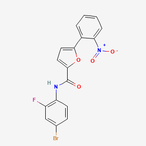 molecular formula C17H10BrFN2O4 B3694006 N-(4-bromo-2-fluorophenyl)-5-(2-nitrophenyl)furan-2-carboxamide 