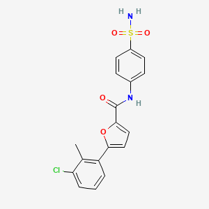 molecular formula C18H15ClN2O4S B3694143 N-[4-(aminosulfonyl)phenyl]-5-(3-chloro-2-methylphenyl)-2-furamide 