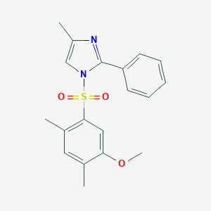 molecular formula C19H20N2O3S B369419 1-((5-methoxy-2,4-dimethylphenyl)sulfonyl)-4-methyl-2-phenyl-1H-imidazole CAS No. 898654-99-4